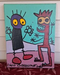 Outsider Artist David Gerbstadt Oil Painting on Canvas 14″ x 11″