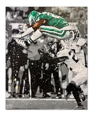 „The Leap“ original Saquon Barkley Philadelphia Eagles painting, 30×24 inches