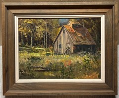 Vintage LORAN PERCY ‚Sugar House‘ Gilford NEW HAMPSHIRE Landscape Oil PAINTING