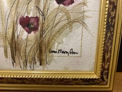 Watercolor Moments Poppy Flowers by Karen Mary Ann Signed 7″ x 5″