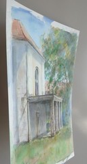 GERRY MILLER – „Front Garden“. Watercolour painting on paper. 26x34cm