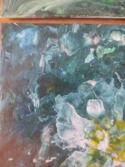 Lily Auger (1949 – ) „White and Green Explosion“ 2 Acrylic on Canvas
