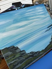ART JOY – EUNIE 11×14”Acrylic Canvas Original Art Expressionism THE CLIFF 26020