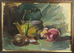 Painting Still life, kitchen, food, collectible art 20×30 cm