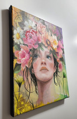 Original Oil on canvas painting* 10 x 8 in, signed*You are spring to me*