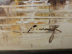 Oil Painting on Canvas Asian Junk Fishing Boats Signed by P. Wong 26″x30″ frame