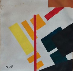 Kazimir Malevich Signed Suprematist Oil Painting on Canvas – Russian Avant-Garde