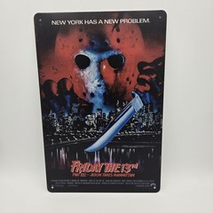 Friday the 13th 8×12 Metal Movie Poster Sign Jason Voorhees Horror