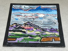 Orig. CohAn Landscape Painting „Arizona No. 1″ Acrylic on Canvas Board 6″ x 6“