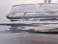 Dennis Lighthart Nautical Tugboat W/C Painting Town Point Wilmington, DE