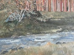 Covered Wood Bridge NH Orig. Oil Painting by Charles Chamberlain Listed Artist