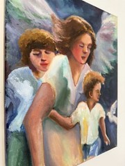 Angel, Original painting oil,11×14, Home GIFT, Christian Religious Spiritual Art