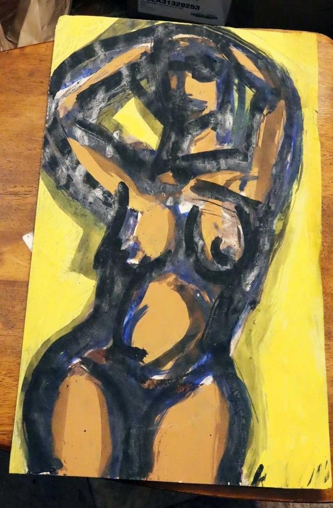 Daniel Buckler Original 1953 Paris Nude Gouache Painting Artist Estate Listed
