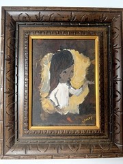 Karen Finley Framed Impressionist Oil Painting Young Girl In Fog Framed 10×12