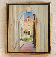 Babs Brown Signed Painting “Through A St. Johns‘ Doorway” 1966 Framed