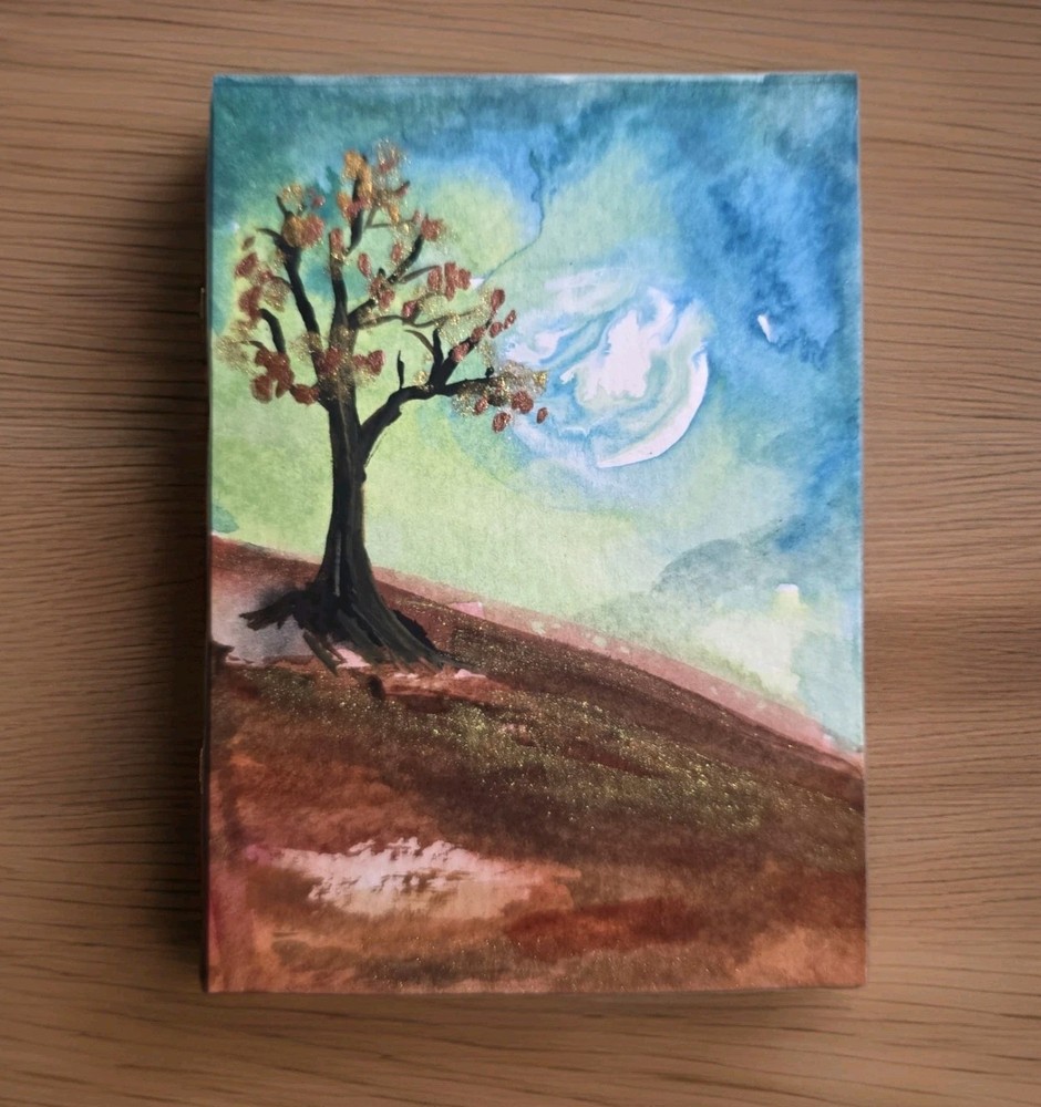 ACEO Original Watercolor Painting, 2.5 × 3.5 in, Nature, ShineGoldenArt