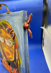 Painting Handmade oil young original decor Length 13.7 inches Width 6.3 inches
