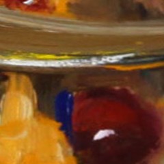 RED CHERRIES still life Oil painting UKRAINE 8X10