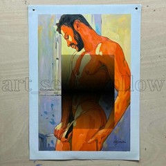 Original oil painting art Abstract male 100%hand-painted on canvas 16x24in #5536