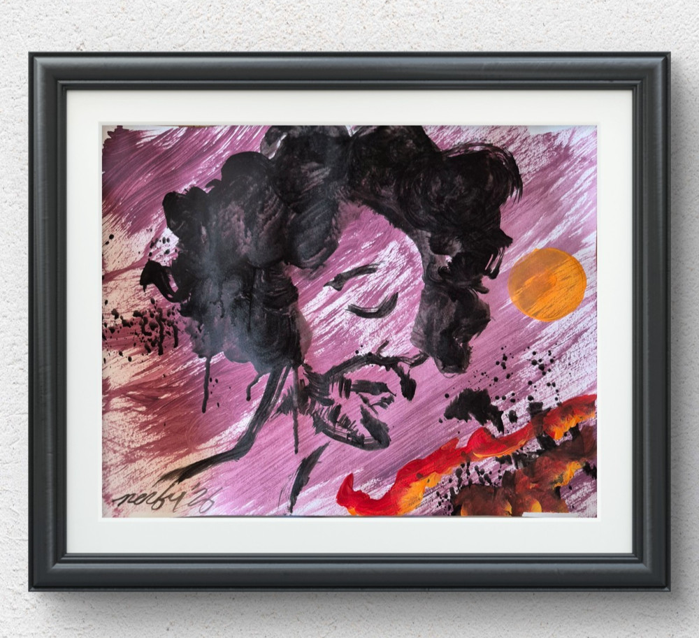 Original Abstract 11×14 Jimi Portrait Acrylic Signed Contemporary Wall Art P102