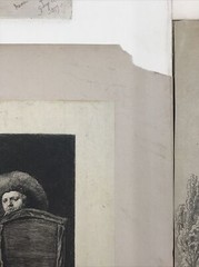 lot of four antique paintings etchings William Merritt Chase and others AS IS