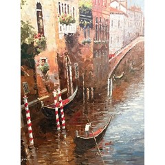Large Original Oil Painting Venice Canal Signed S. Kinglake 32×47 Impressionist