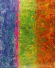 Painting On Canvas, 72”x60” Original Signed Acrylic Large, Giant Green Blue