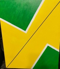 Yellow and Green. Dividing Line. 