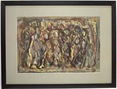 Fugue-Musically Themed Abstract Gouache & Ink on paper by Elizabeth Reeves Lyon