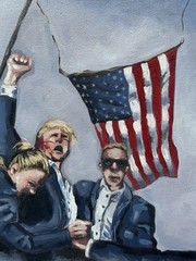 Oil Painting Mr President Donald Trump Portrait Realistic USA Home Deco Gift