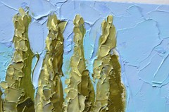 Tuscany Fields Oil Painting Small Original Landscape Golden Italian Artwork