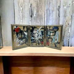 Original Framed Mixed Media Triptych Abstract Art Painting “Possible Dream” COA