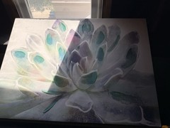 Abstract Floral Botanical Canvas Painting on Stretched Canvas Unframed