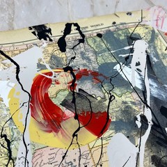 Original Mixed Media Abstract Art Painting 10×13” Wanderlust Signed #2