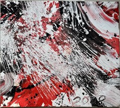 Original Abstract Large Composition, Painting, Expressionism, 128.0 x 115.0 cm