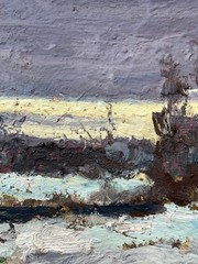 Oil Painting Winter Evening In Nature L. Maistrenko Unframed Original nAAA3552