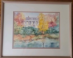 Vintage Baldwin Reynolds House Watercolor Painting Meadville Pa Artist Anne Hall
