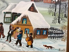 PRIMITIVE WEDDING PROCESSION By listed Hungary – Hungarian Artist A. Kowalski