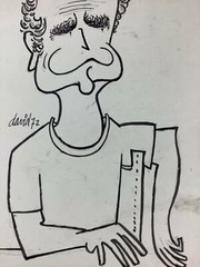 Juan David. Caricature. Untitled, 1972. Ink on cardboard. Original signed.