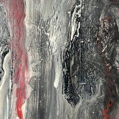 Canvas Painting 16 X 20 Black Red Gothic Acrylic Signed Titled Haunted Attic