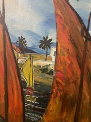 Oil Painting on Canvas, Signed R.E. WINCENT – Egypt on the Nile, Original