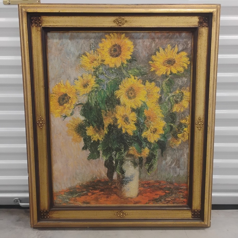 Claude Monet Sunflowers Reproduction Brushstrokes Collection 113/980 Framed Art