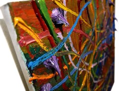 ORIGINAL OIL█PAINTING VINTAGE ART█SIGNED IMPRESSIONIST POP█ABSTRACT MODERN DECO