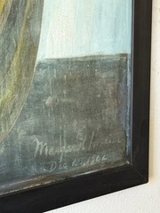 MARGARET HOPKINS VINTAGE MID CENTURY MODERN ABSTRACT STILL LIFE OIL PAINTING 62
