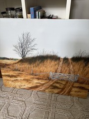 R. Tumbleston Signed Original Large Wake Forest NC Painting on Canvas