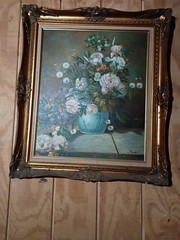 Floral Oil Painting Renoir Spring Bouquet Flowers Appropriation Art Framed