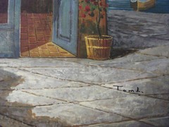 Hand painted and signed Huge Italy street art OIL PAINTING ON CANVAS, 36″x48″
