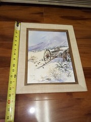 Original Mimi Jobe Signed Painting Wagon Western / Nevada 1978 – Rare Vintage