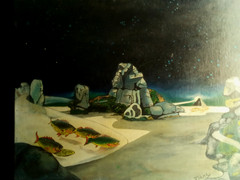 Vintage Painting YES Album Cover Tales from Topographic Oceans Roger Dean style