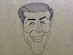 Original 1930s Ink Caricature of Ray Milland by Disney Artist T Hee (1911-1988).